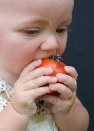 Baby with Tomato