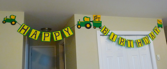 Tractor Birthday Banner